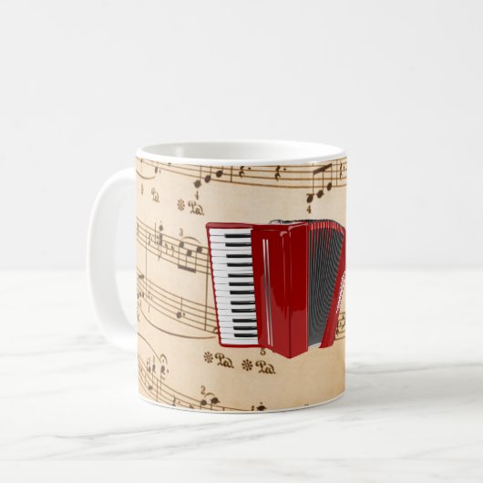 Mug Musique d'accordéon, design populaire, (Devant gauche)