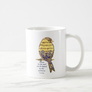 Mug Musique dans l'âme Citation & note musicale Oiseau