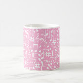 Mug Musique Danse Notes Blanches Rose Pâle (Centre)