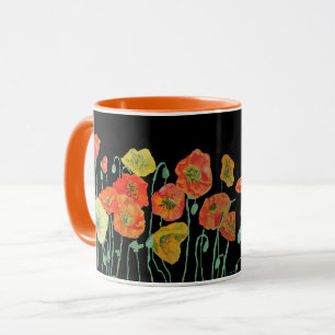 Mug Musique d'aquarelle à l'orange et au noir
