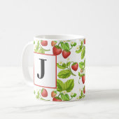 Mug Musique d'aquarelle de fraise Monogram (Devant gauche)