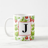 Mug Musique d'aquarelle de fraise Monogram (Gauche)