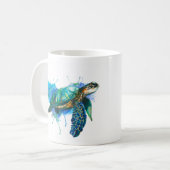 Mug Musique d'aquarelle de la tortue marine (Devant gauche)