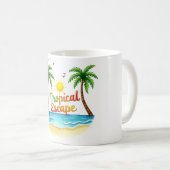 Mug Musique d'aquarelle de plage de l'évasion tropical (Devant droit)
