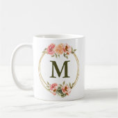 Mug Musique d'aquarelle rose monogramme (Gauche)