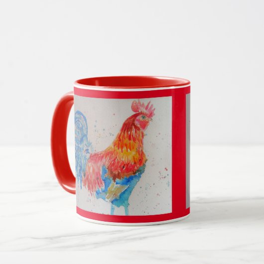 Mug Musique d'aquarelle rouge (Devant gauche)