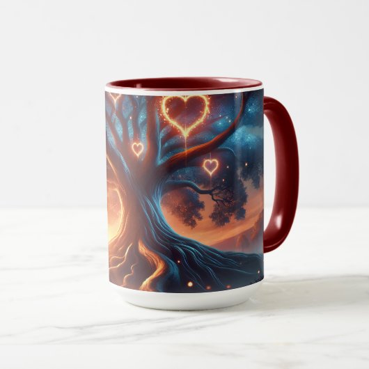 Mug Musique d'arbre cardiaque enchantée (Devant droit)