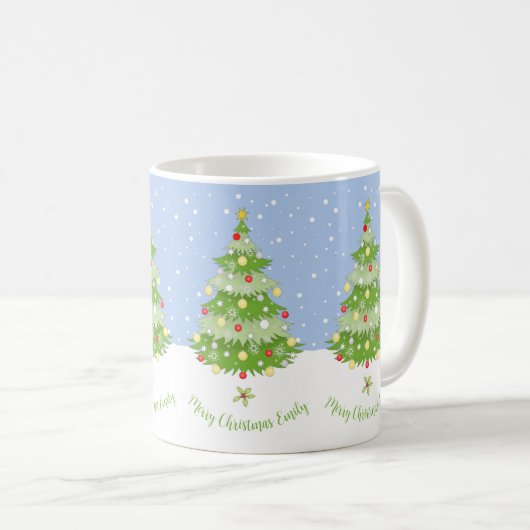 Mug Musique d'arbre de Noël personnalisée (Devant droit)