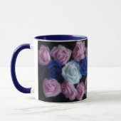 Mug Musique d'art bleu rose et blanc Roses (Gauche)