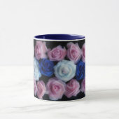 Mug Musique d'art bleu rose et blanc Roses (Centre)