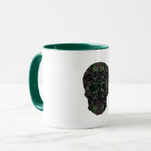 Mug Musique d'art crâne vert (Devant gauche)