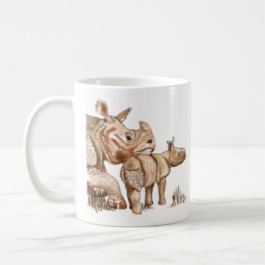 Mug Musique d'art de la mère et du bébé Rhinoceros (Gauche)