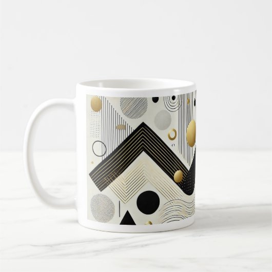 Mug Musique d'art géométrique moderne | Ab noir et or  (Gauche)