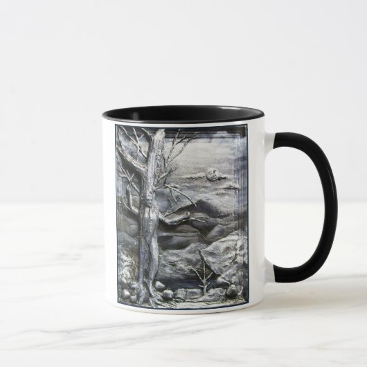 Mug Musique de café 3D Treeman noir et blanc (Droite)