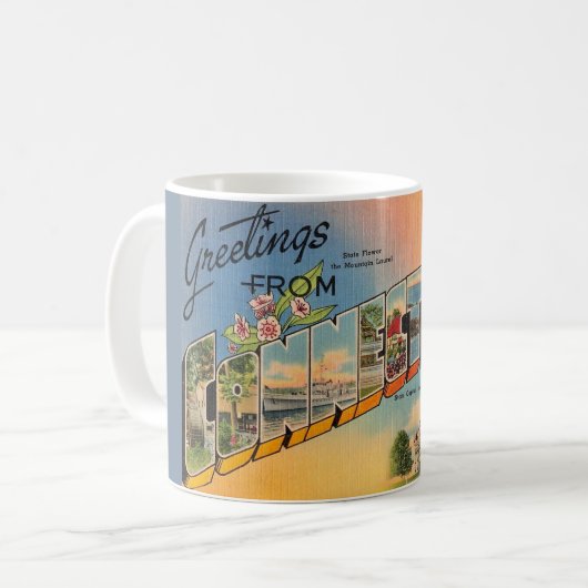 Mug Musique de carte postale Retro Connecticut (Devant gauche)