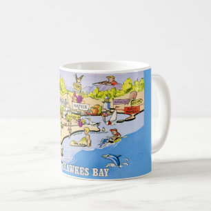 Mug Musique de carte postale vintage Hawkes Bay NZ