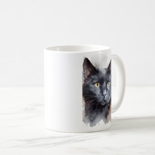 Mug Musique de chat noir (Devant droit)