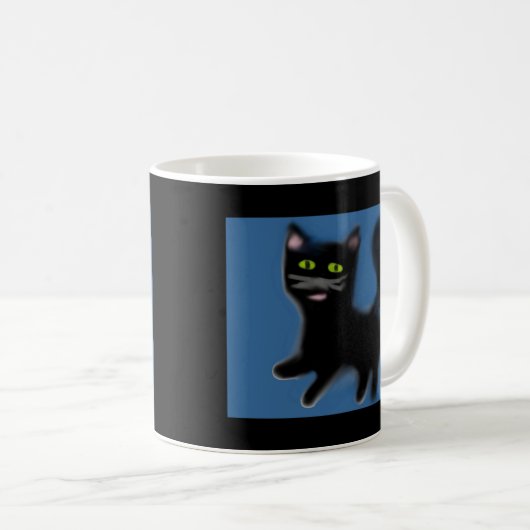 Mug Musique de chat noir (Devant droit)