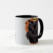 Mug Musique de chat noir malin (Devant droit)
