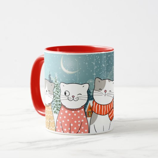 Mug Musique de chats d'hiver (Devant gauche)