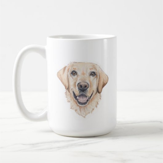 Mug Musique de chien du laboratoire jaune | 15 oz (Gauche)