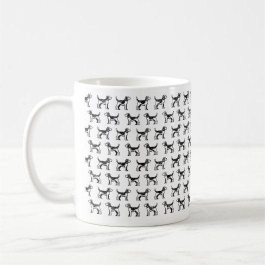 Mug Musique de conception de croquis beagle (Gauche)