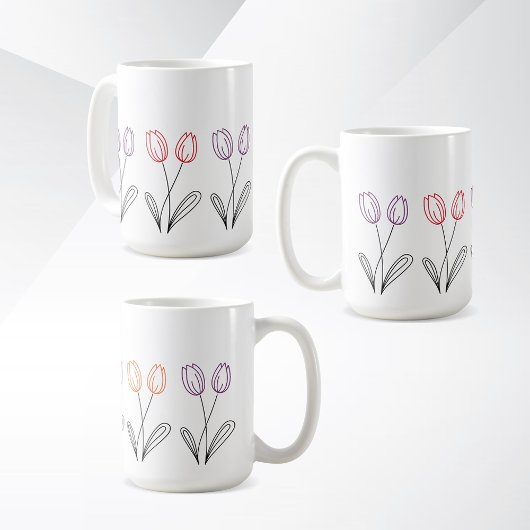 Mug Musique de conception de fleur de tulipe simple
