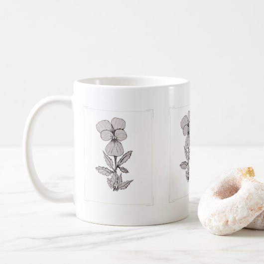 Mug Musique de conception de fleurs (Avec donut)