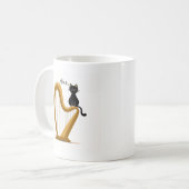 Mug Musique de conception de harpe et de chat (Devant gauche)