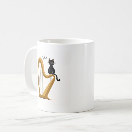 Mug Musique de conception de harpe et de chat (Devant gauche)