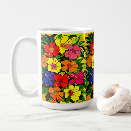 Mug Musique de couleur Hibiscus (Avec donut)