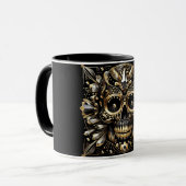 Mug Musique de crâne Diamant Noir et Or (Devant gauche)