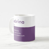 Mug Musique de définition personnalisée | Nom personna (Devant gauche)