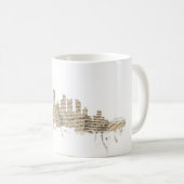 Mug Musique de feuille d'horizon de Pittsburgh (Devant droit)