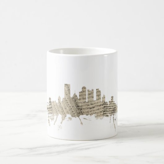 Mug Musique de feuille d'horizon de Pittsburgh (Centre)