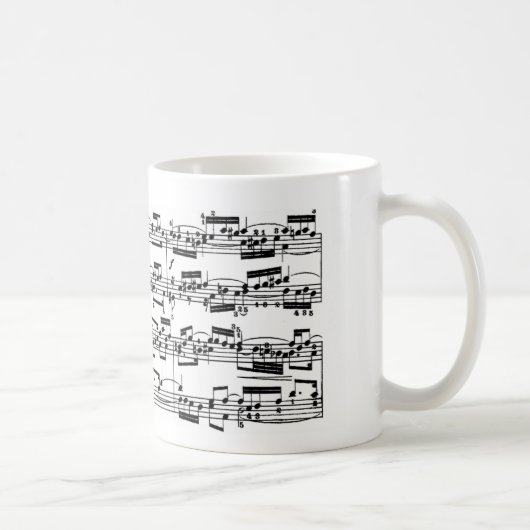 Mug Musique de feuille par Bach (Droite)