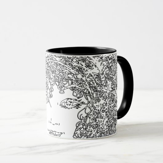 Mug Musique de feux d'artifice noir blanc (Devant droit)