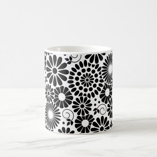 Mug Musique de fleurs blanches rétro (Centre)