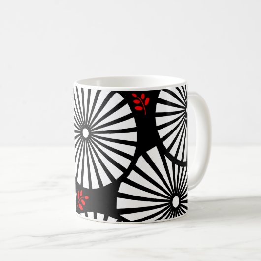 Mug Musique de fleurs blanches rétro (Devant droit)