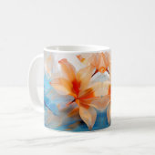 Mug Musique de fleurs bleues et oranges (Devant gauche)