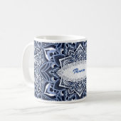 Mug Musique de flocon de neige bleu Mandala (Devant gauche)