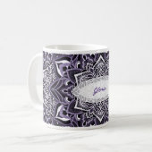 Mug Musique de flocon de neige pourpre Mandala (Devant gauche)