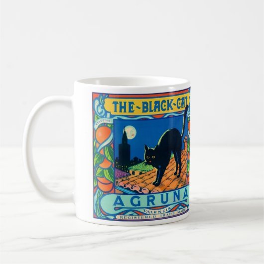 Mug Musique de fruit de chat noir (Gauche)