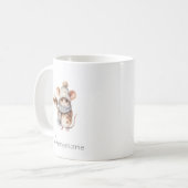 Mug Musique de la souris d'hiver bleu et tang d'aquare (Devant gauche)