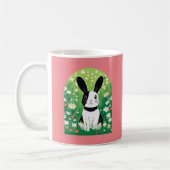 Mug Musique de lapin noir et blanc (Gauche)