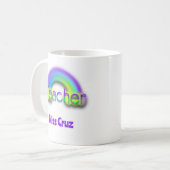 Mug Musique de l'enseignant en design arc-en-ciel (Devant gauche)