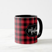 Mug Musique de Monogramme à deux tons rouge noir (Devant droit)
