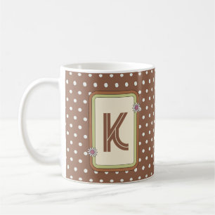 Mug Musique de monogramme de point de Polka rétro