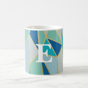 Mug Musique de monogramme géométrique Seaglass