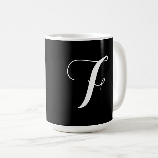 Mug Musique de monogramme noir (Devant droit)